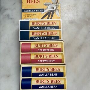Burt's Bees Vanilla Bean and Strawberry Lip Balm Trio Pack 6 Total Tubes